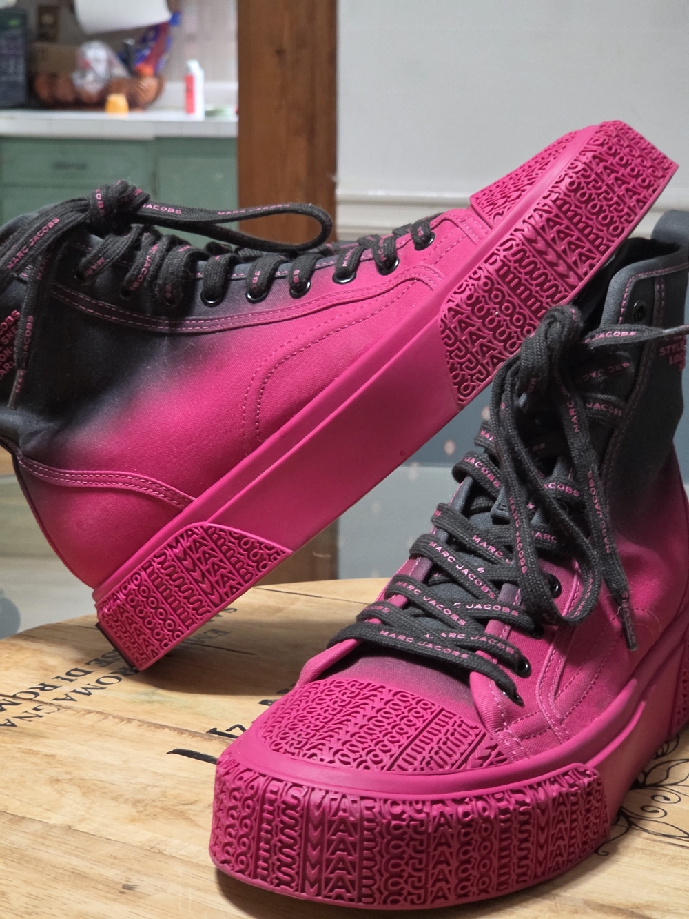 Marc Jacobs Women's Hot Pink High-Top Sneakers - Picture 12 of 12